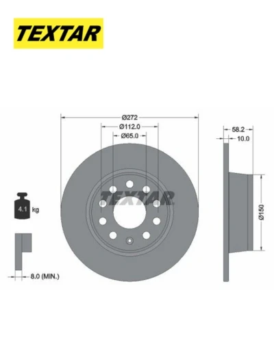 طقم طنابير خلفى - سيات اتيكا / سكودا A8  - تيكستار